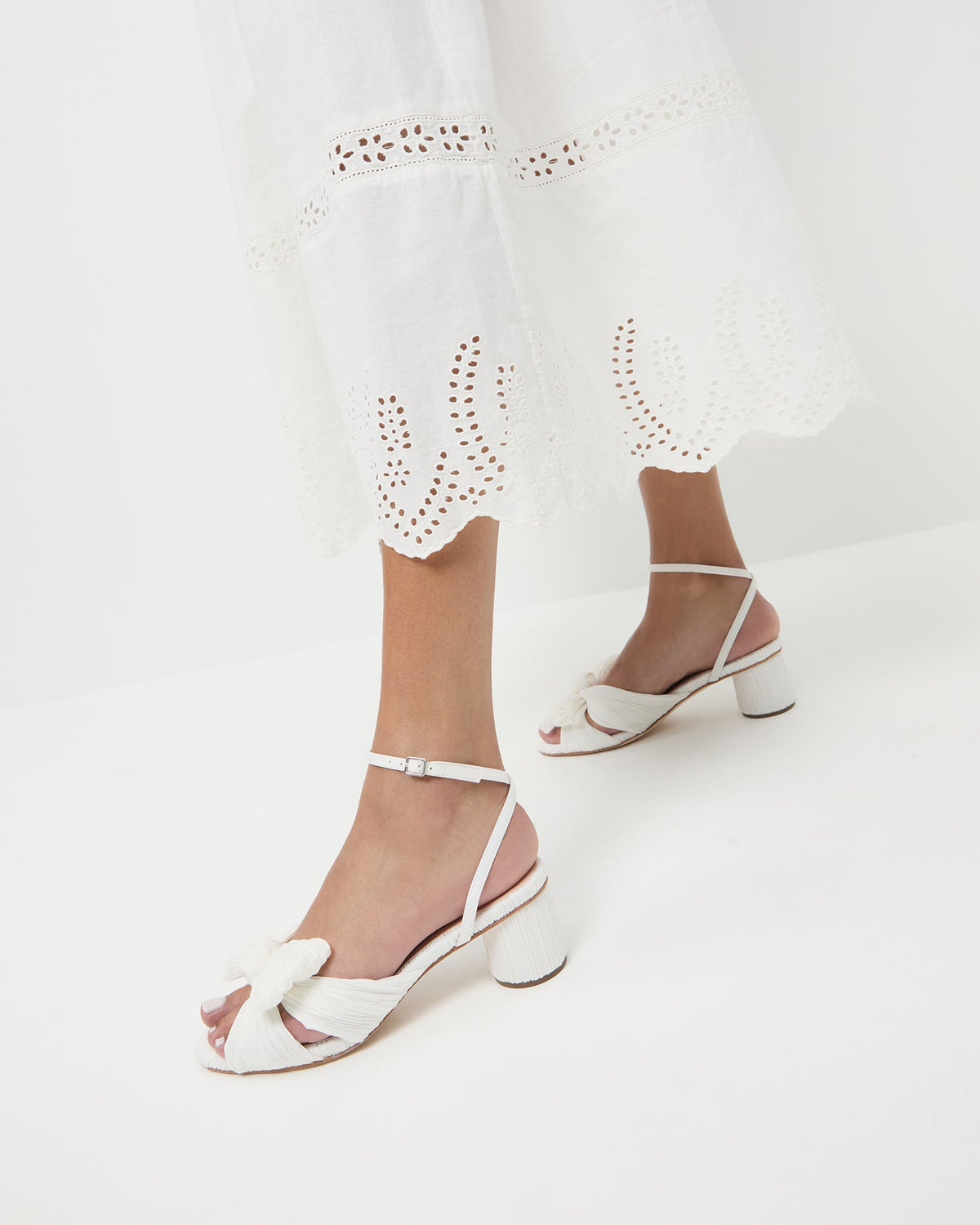 Loeffler Randall Value | Dahlia White Pleated Bow Heel