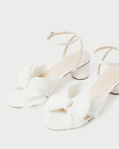 Loeffler Randall Value | Dahlia White Pleated Bow Heel