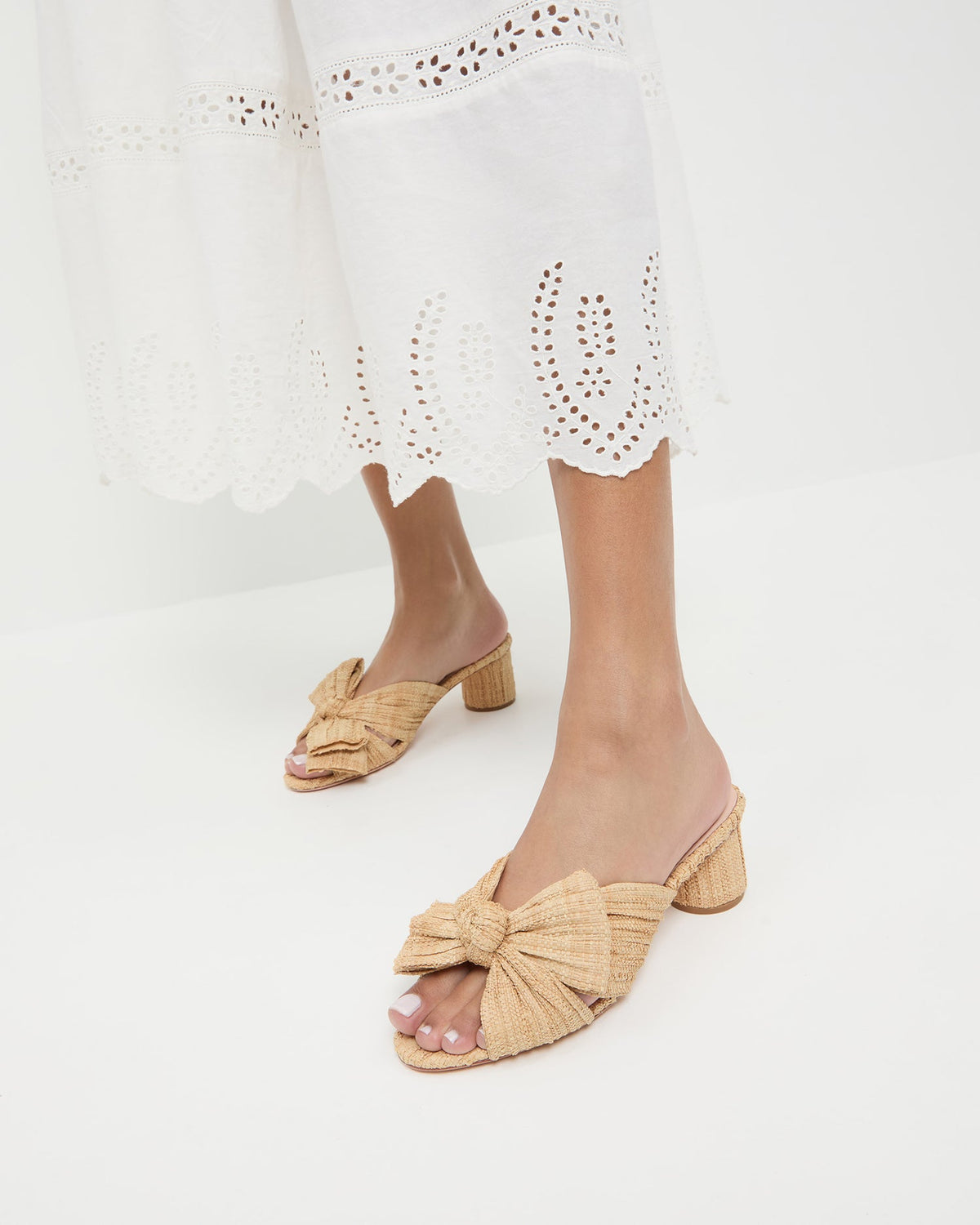 Loeffler Randall Recommended | Emilia Natural Pleated Bow Heel