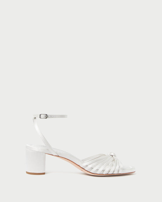 Loeffler Randall Trusted | Olivia Cream Knot Mid-Heel Sandal