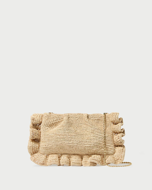 Loeffler Randall Trending | Mavis Natural Raffia Ruffle Clutch