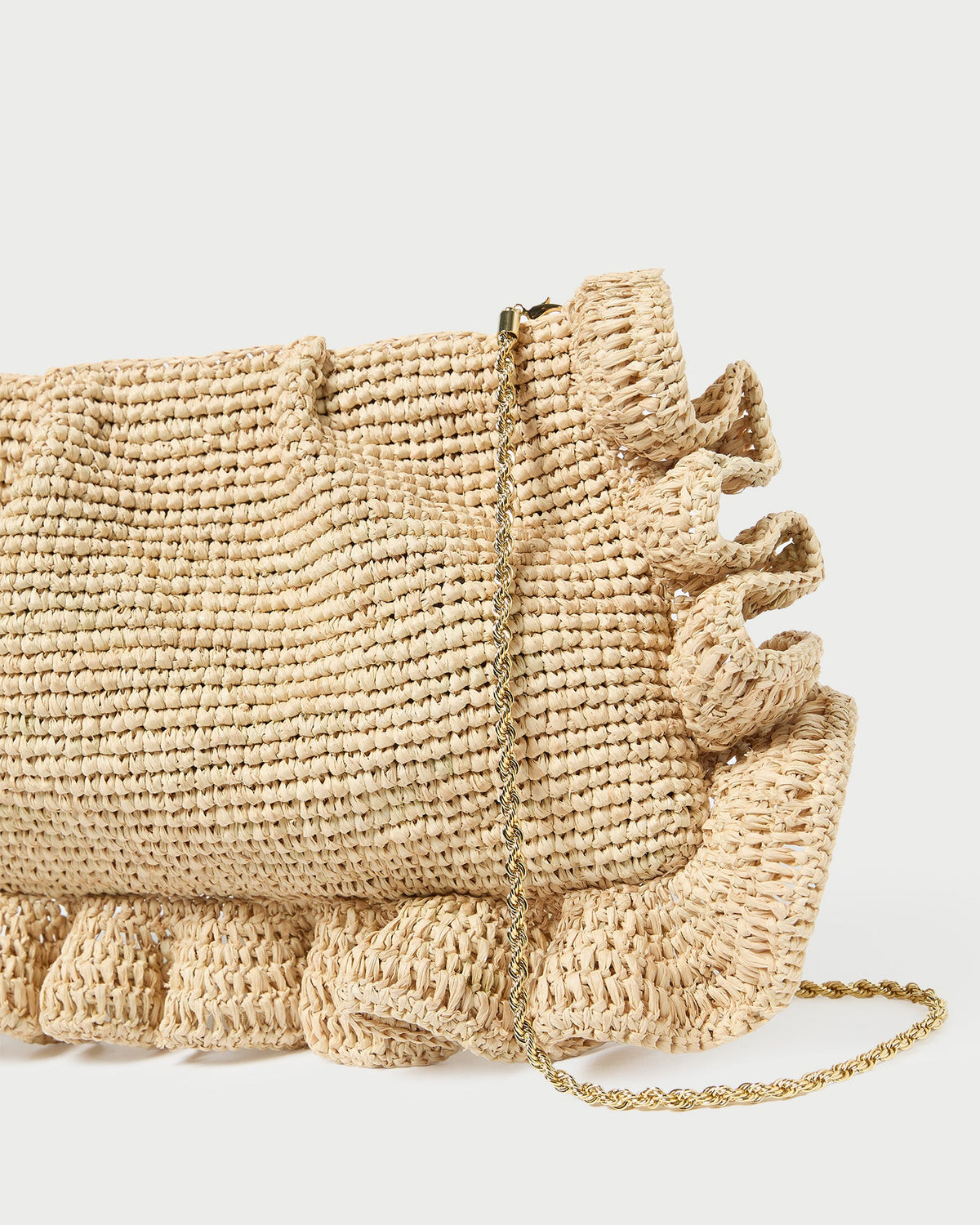 Loeffler Randall Trending | Mavis Natural Raffia Ruffle Clutch