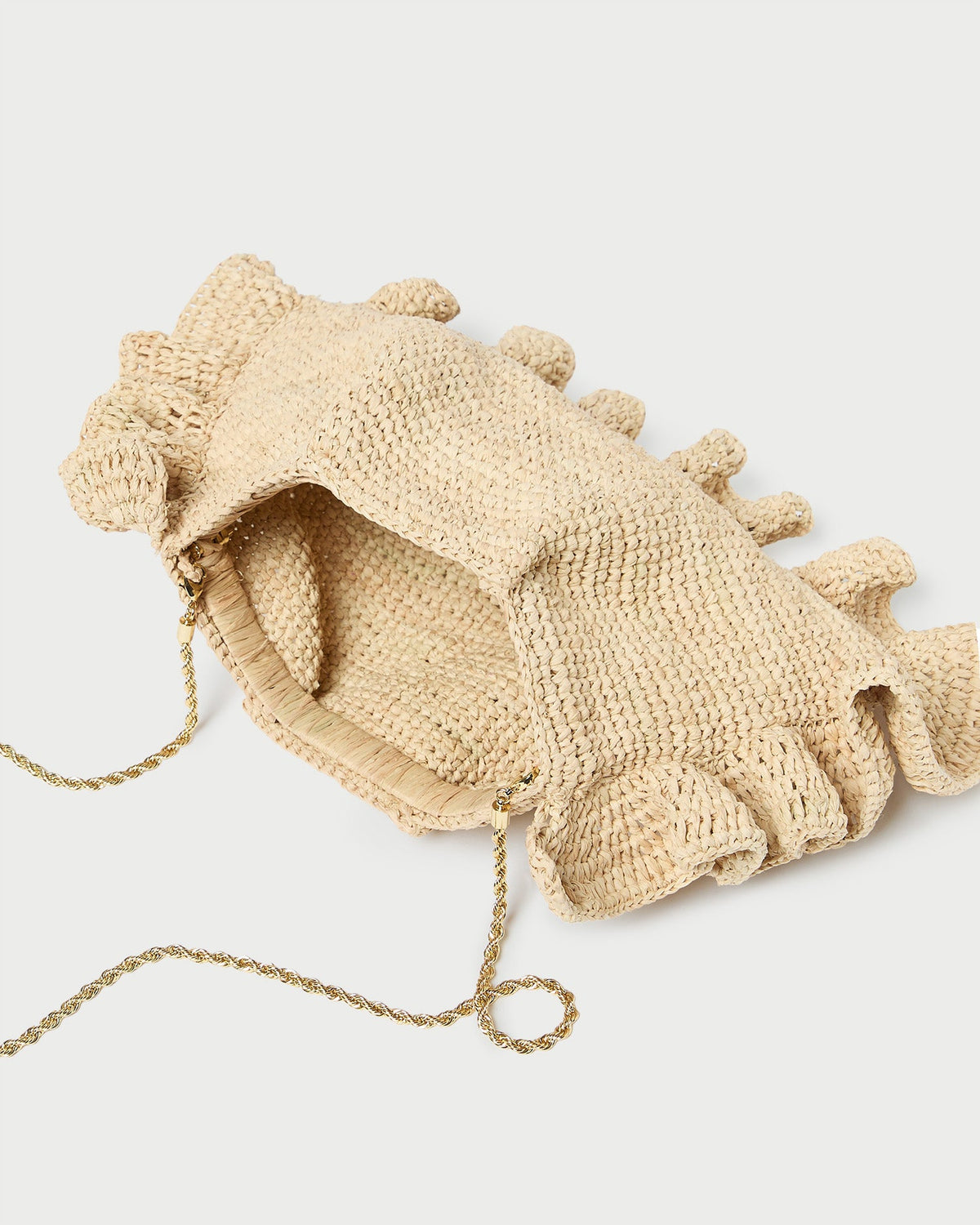 Loeffler Randall Trending | Mavis Natural Raffia Ruffle Clutch