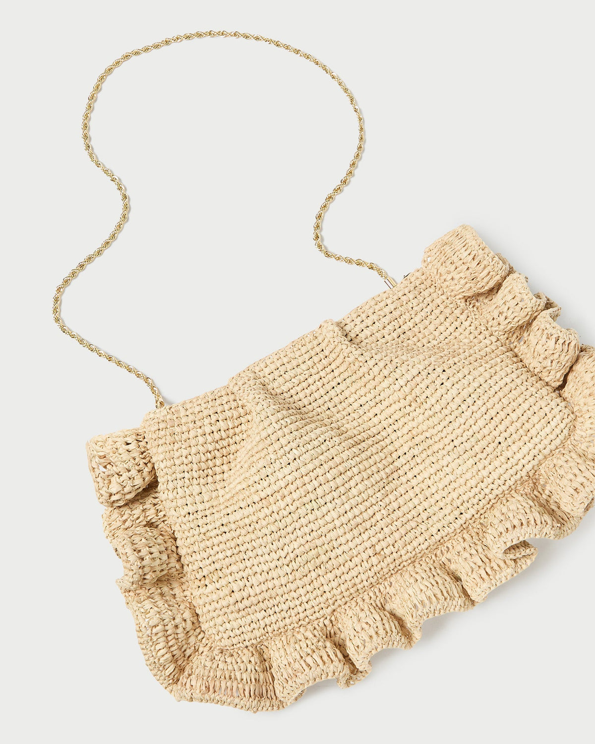 Loeffler Randall Trending | Mavis Natural Raffia Ruffle Clutch