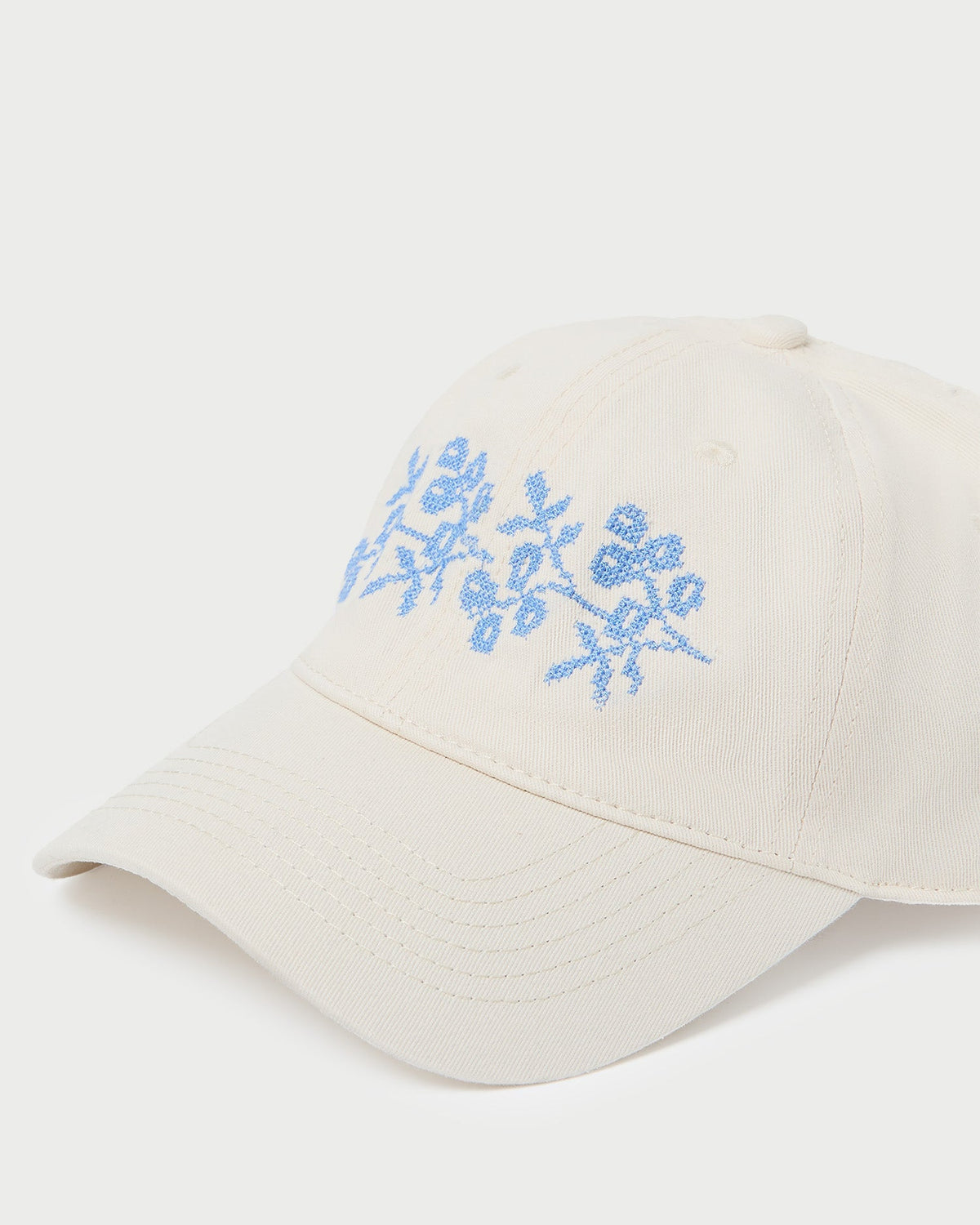 Loeffler Randall Signature | Cairo Natural/Blue Embroidered Cap