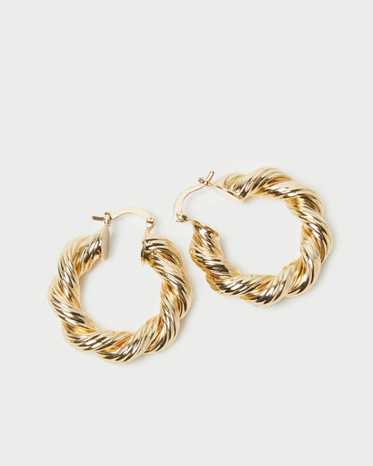 Loeffler Randall Everyday | Atticus Gold Twisted Hoop Earrings