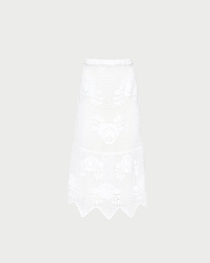 Loeffler Randall New | Sullivan Cream Crochet Skirt