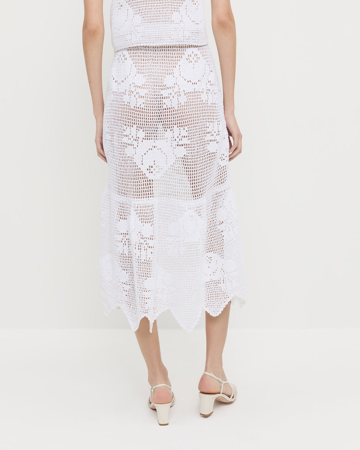 Loeffler Randall New | Sullivan Cream Crochet Skirt