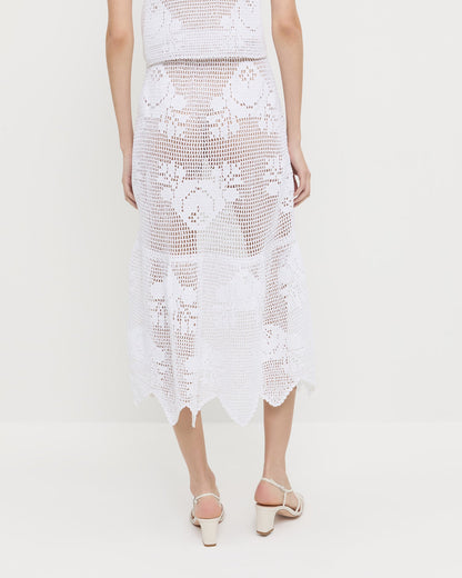 Loeffler Randall New | Sullivan Cream Crochet Skirt