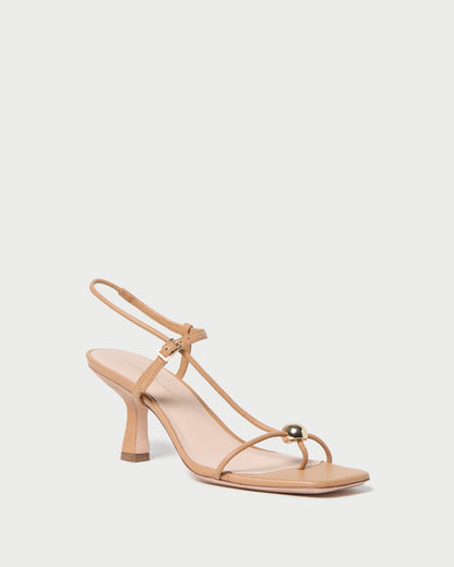 Loeffler Randall Quality | Triana Dune Leather Mid-Heel Sandal