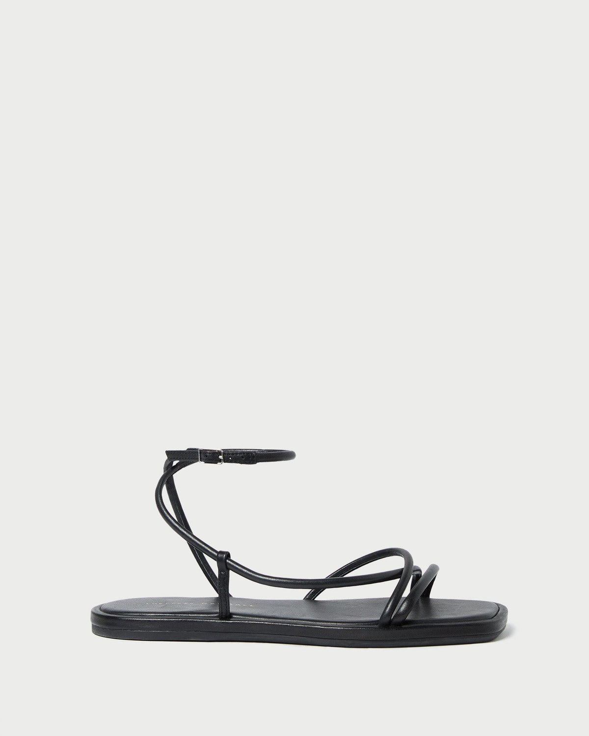 Loeffler Randall Essential | Noor Black Leather Flat Sandal