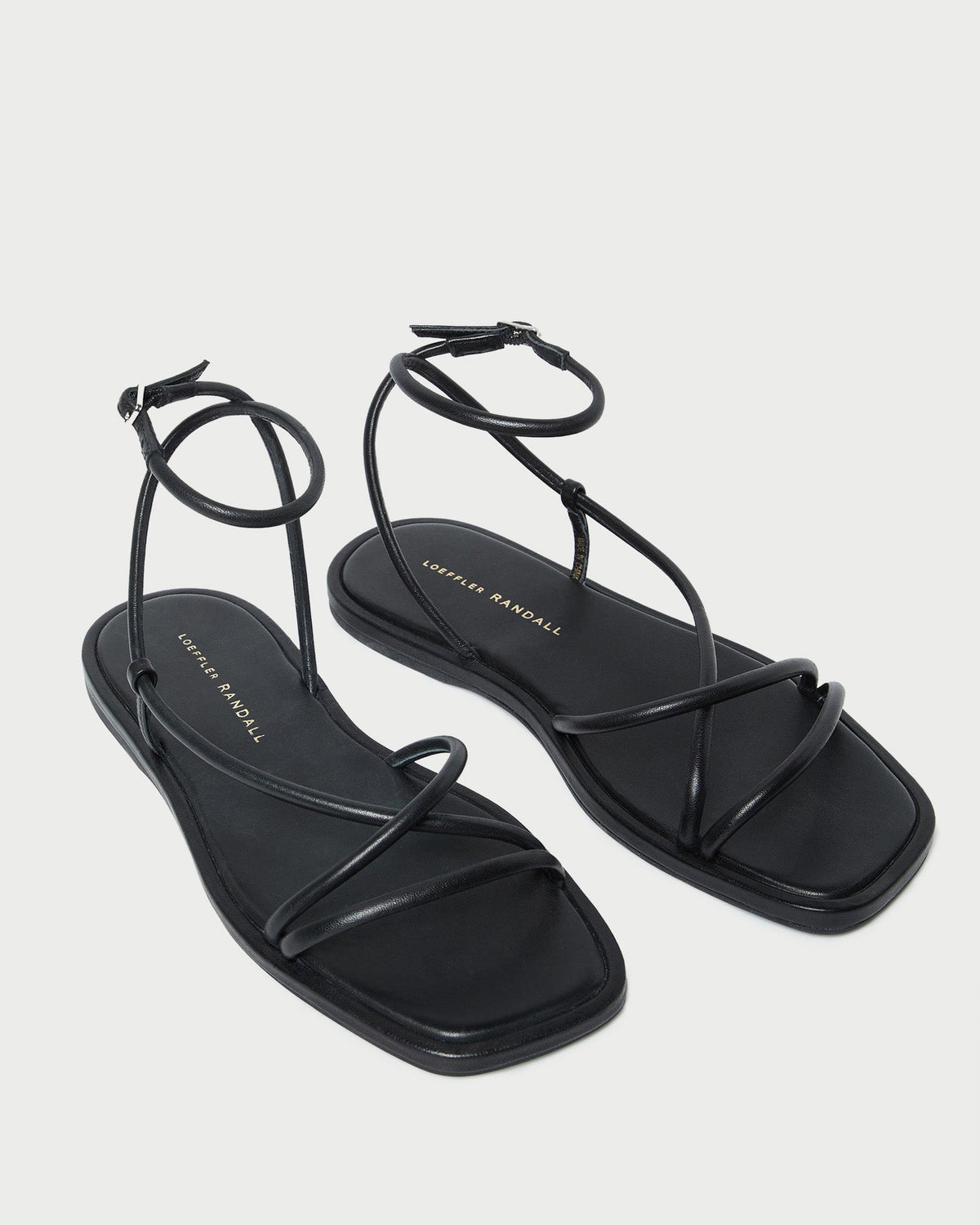 Loeffler Randall Essential | Noor Black Leather Flat Sandal
