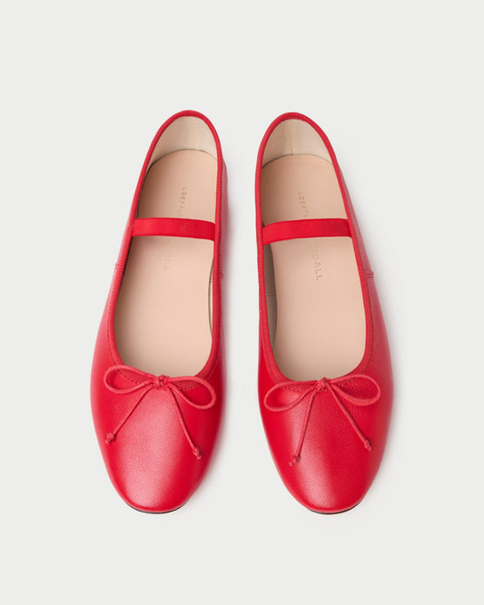 Loeffler Randall Latest | Leonie Red Leather Ballet Flat