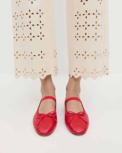 Loeffler Randall Latest | Leonie Red Leather Ballet Flat