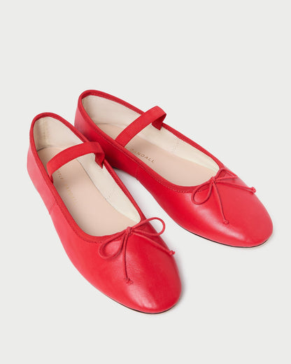 Loeffler Randall Latest | Leonie Red Leather Ballet Flat