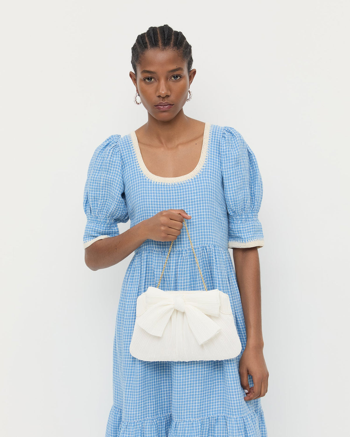 Loeffler Randall Discount | Rayne White Pleated Bow Clutch