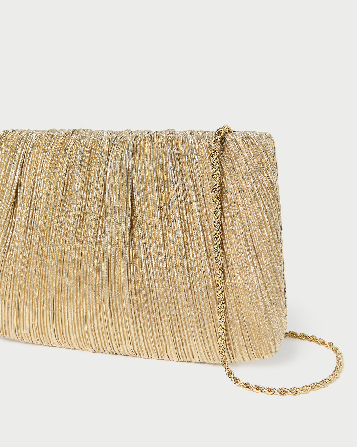 Loeffler Randall Popular | Brit Gold Lamé Pleated Clutch