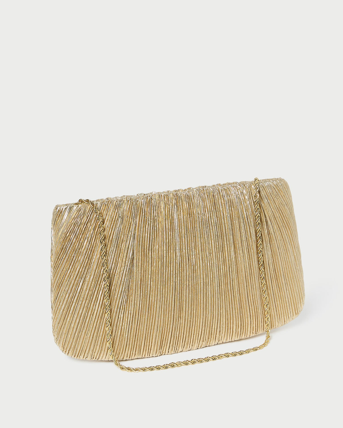 Loeffler Randall Popular | Brit Gold Lamé Pleated Clutch