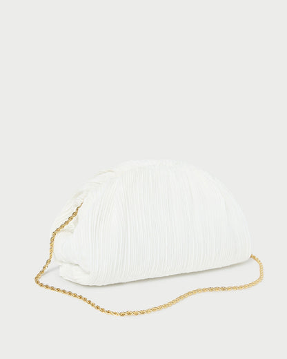 Loeffler Randall Classic | Bailey White Pleated Dome Clutch
