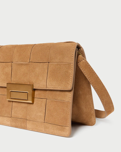 Loeffler Randall Classic | Delphine Toffee Suede Shoulder Bag