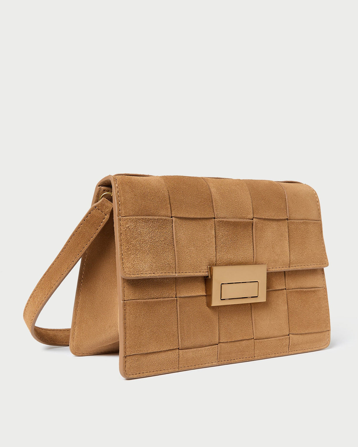 Loeffler Randall Classic | Delphine Toffee Suede Shoulder Bag