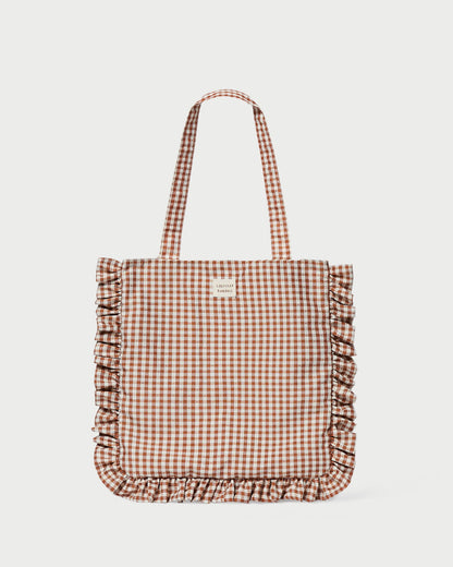Loeffler Randall Everyday | Justine Brown Gingham Ruffle Tote