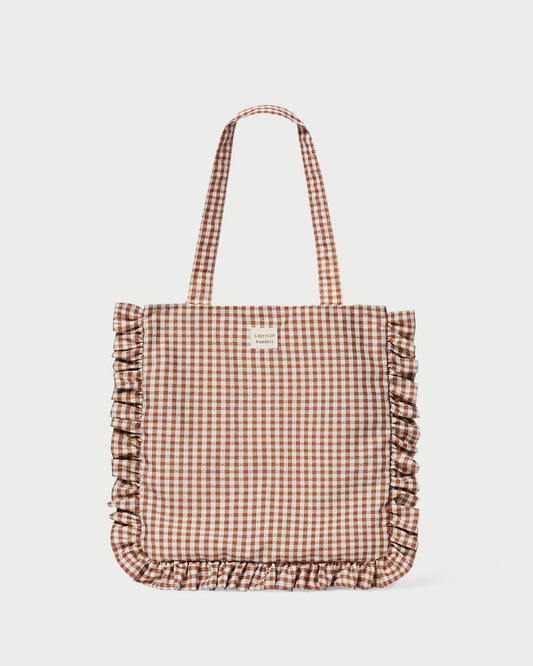 Loeffler Randall Everyday | Justine Brown Gingham Ruffle Tote