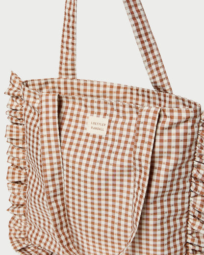 Loeffler Randall Everyday | Justine Brown Gingham Ruffle Tote