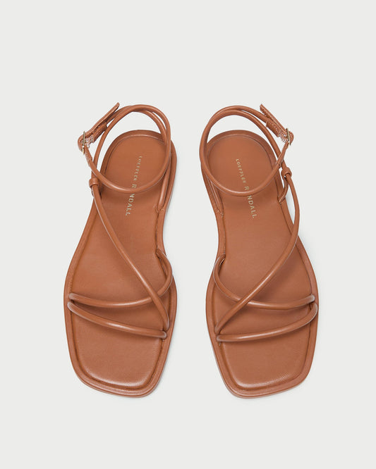 Loeffler Randall Discount | Noor Timber Leather Flat Sandal