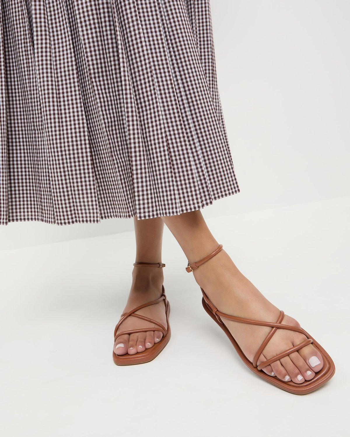 Loeffler Randall Discount | Noor Timber Leather Flat Sandal