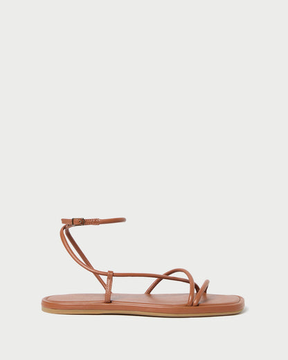 Loeffler Randall Discount | Noor Timber Leather Flat Sandal
