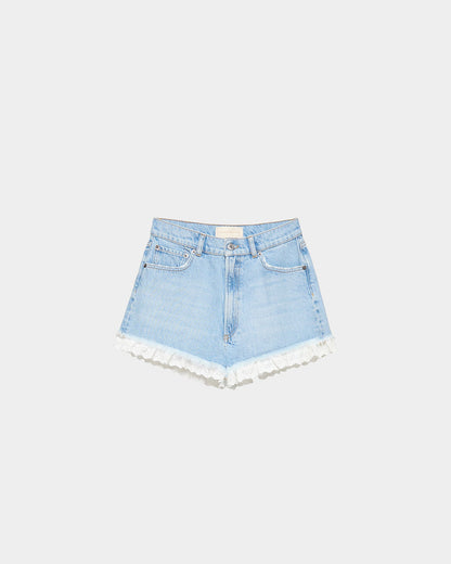 Loeffler Randall Hot Sale | Kay Lace-Trimmed Denim Shorts