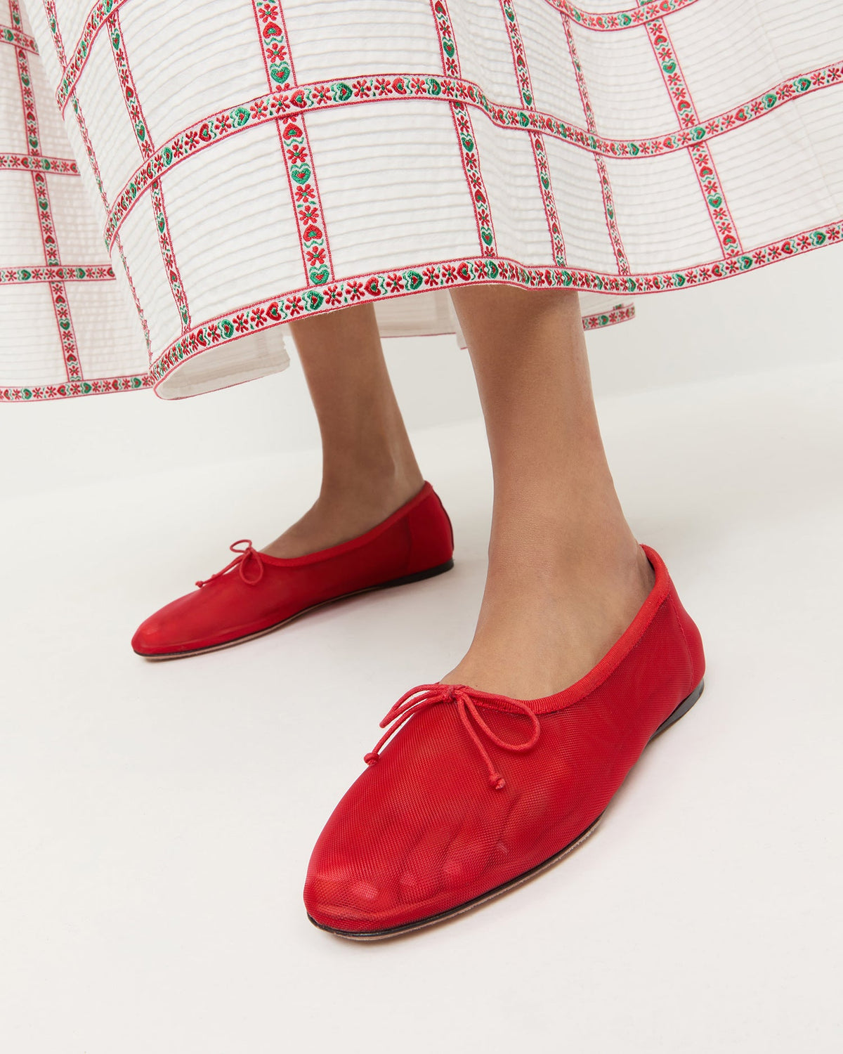 Loeffler Randall Recommended | Landon Red Mesh Ballet Flat