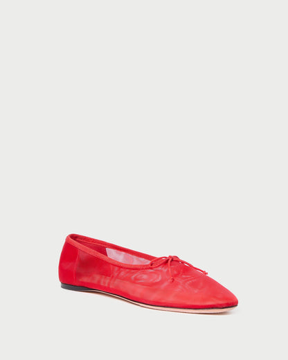 Loeffler Randall Recommended | Landon Red Mesh Ballet Flat