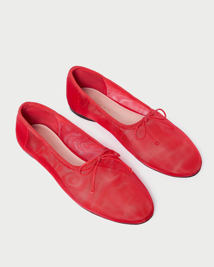 Loeffler Randall Recommended | Landon Red Mesh Ballet Flat