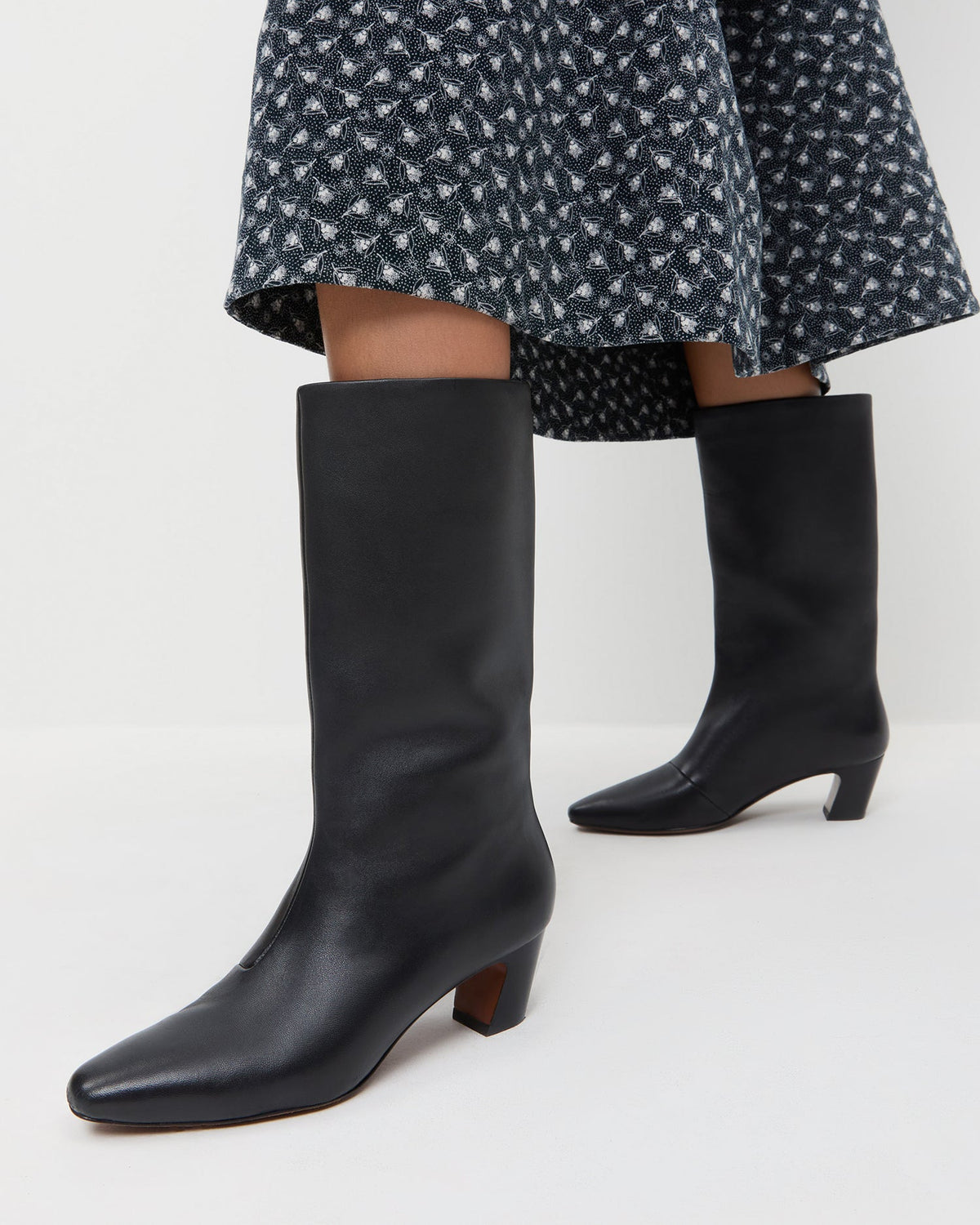 Loeffler Randall Exclusive | Cleo Black Leather Mid-Calf Boot