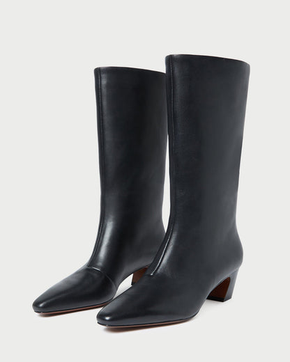 Loeffler Randall Exclusive | Cleo Black Leather Mid-Calf Boot