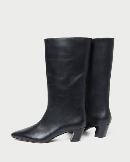 Loeffler Randall Exclusive | Cleo Black Leather Mid-Calf Boot