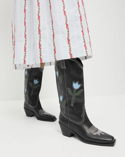 Loeffler Randall Quality | Wilder Black Tulip Leather Boot