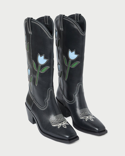Loeffler Randall Quality | Wilder Black Tulip Leather Boot