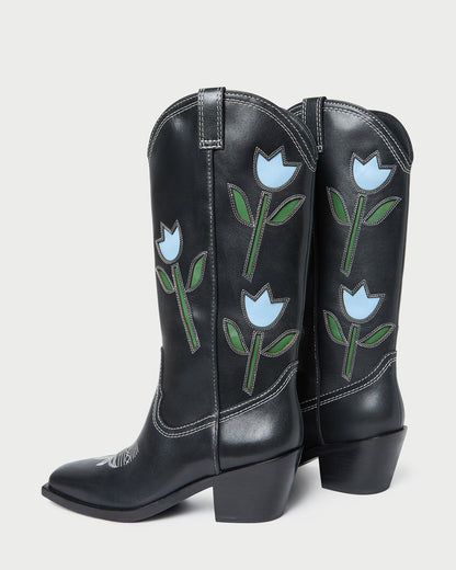 Loeffler Randall Quality | Wilder Black Tulip Leather Boot
