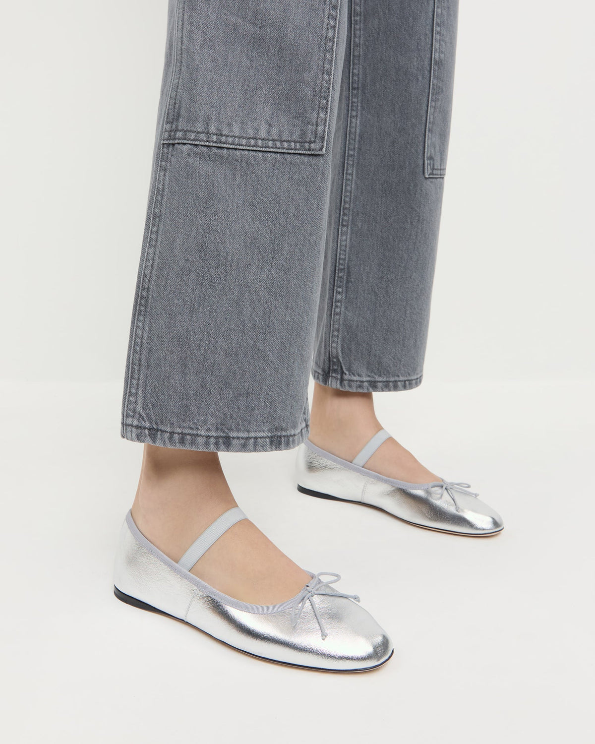 Loeffler Randall Featured | Leonie Silver Leather Ballet Flat