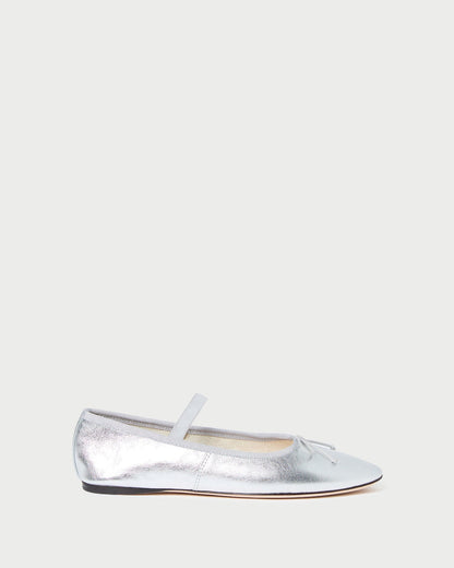 Loeffler Randall Featured | Leonie Silver Leather Ballet Flat