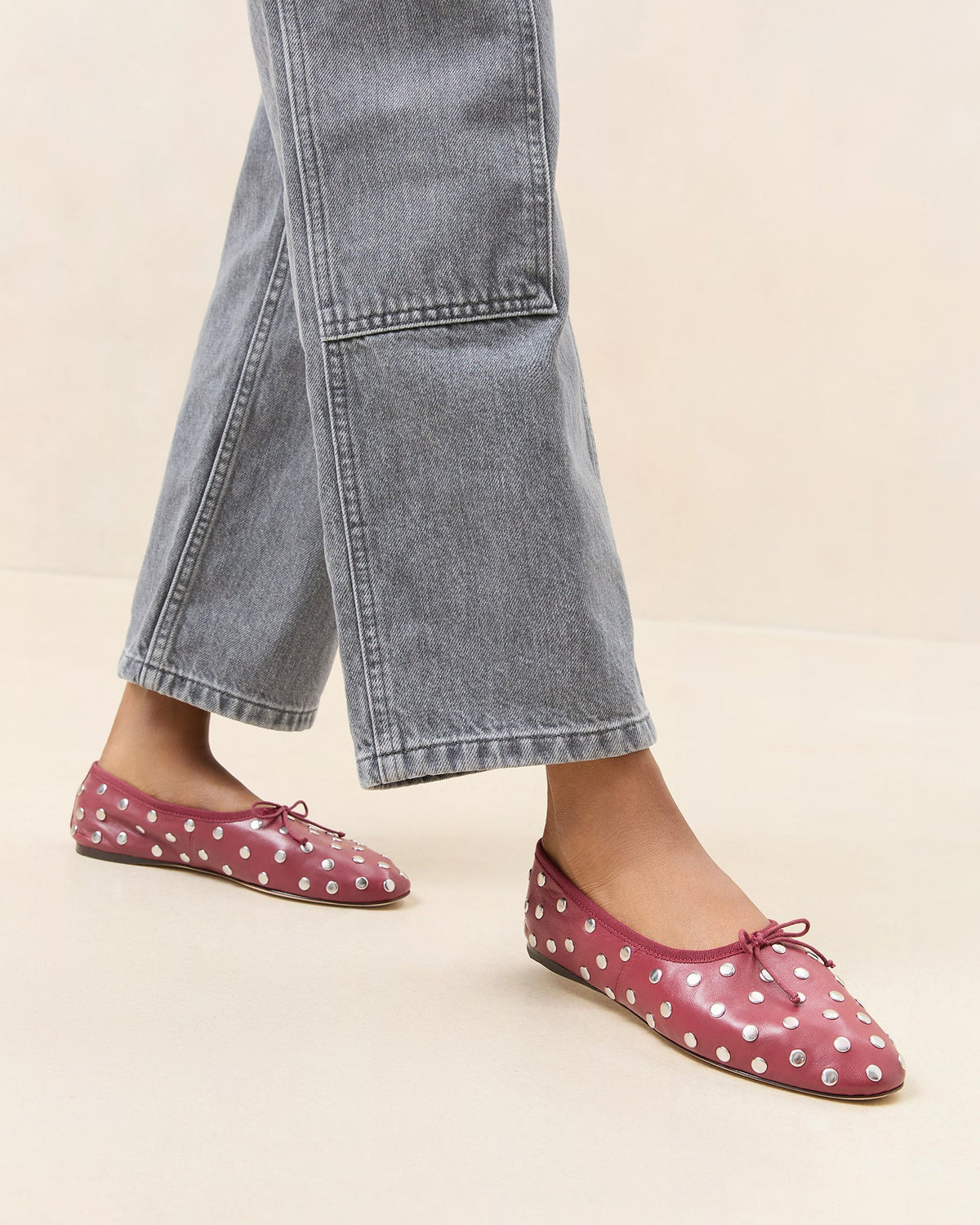 Loeffler Randall Quality | Landon Wine/Silver Ballet Flat