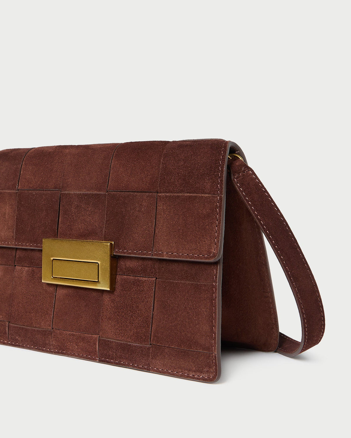 Loeffler Randall Smart Buy | Delphine Espresso Suede Shoulder Bag