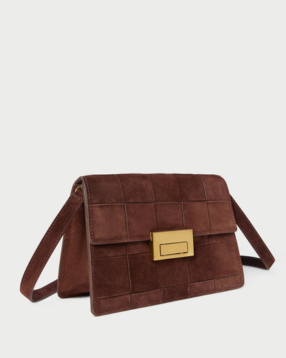 Loeffler Randall Smart Buy | Delphine Espresso Suede Shoulder Bag