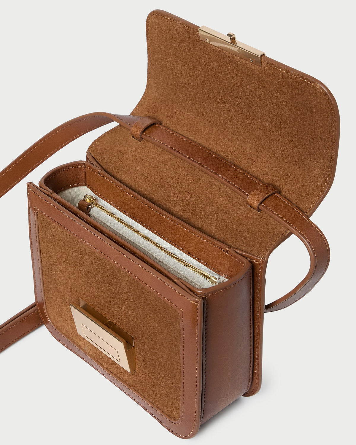 Loeffler Randall Quality | Desi Cacao Suede/Leather Crossbody