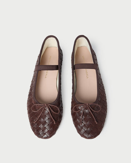 Loeffler Randall Quality | Leonie Espresso Woven Ballet Flat