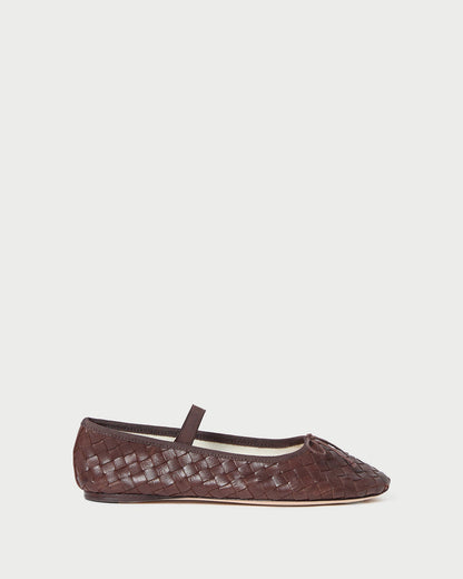 Loeffler Randall Quality | Leonie Espresso Woven Ballet Flat