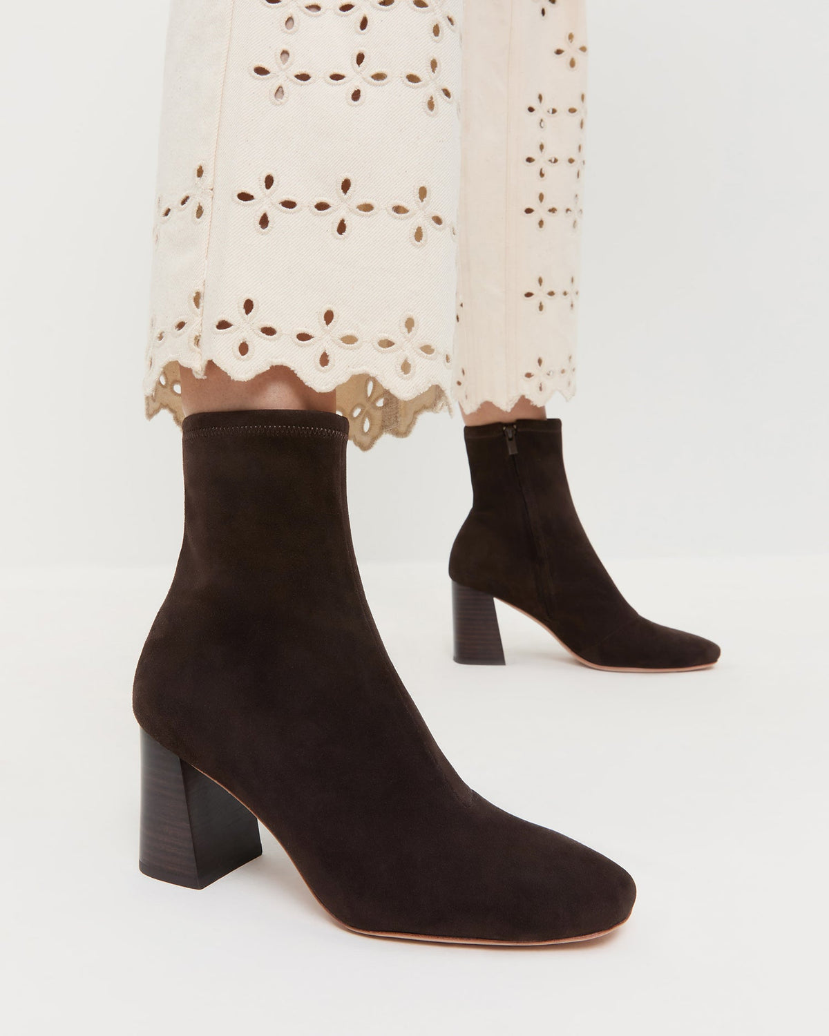 Loeffler Randall Deals | Elise Brown Suede Stretch Bootie